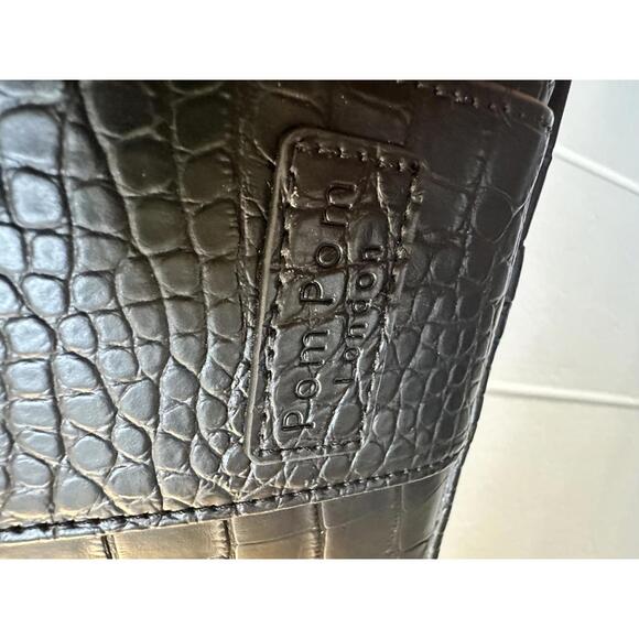 Pom Pom London City Bag Black Croc Embossed Leather Crossbody Bag Purse Gorgeous - Picture 2 of 8